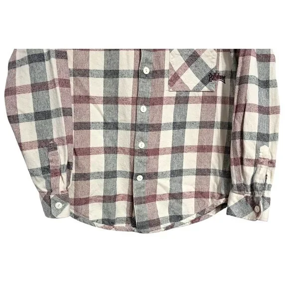 Vintage 90s Billabong Design Works Plaid Flannel Shirt Size M Surf Style - Picture 7 of 13